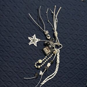 Silver and Black Charm Keychain